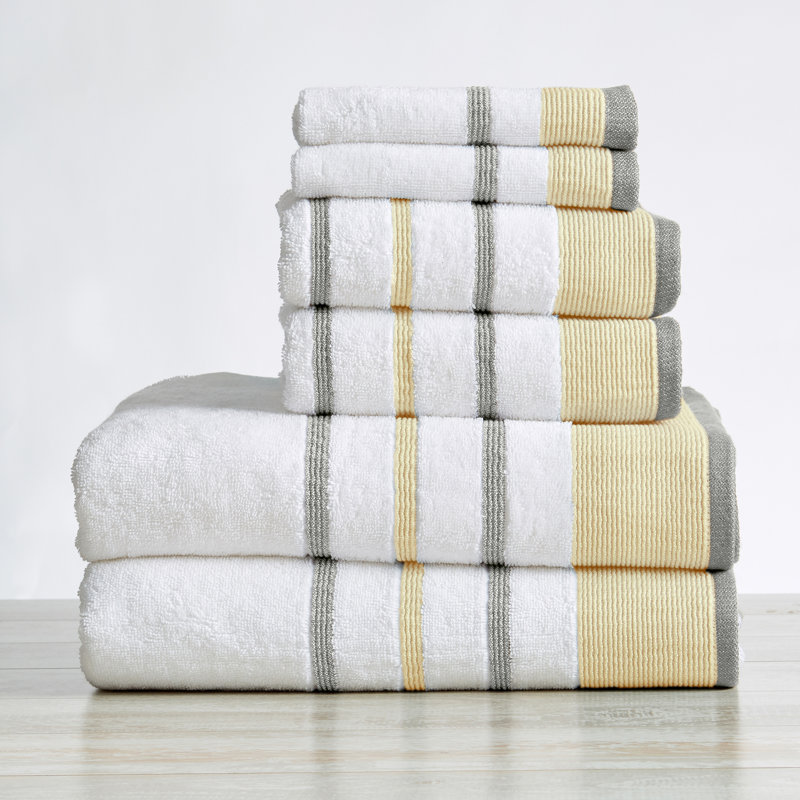 Cotton Blend Decorative 6 Piece Towel Set Clay Taupe